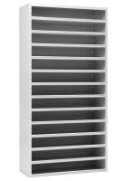 Gürkan Stahlschrank 110666 lichtgrau, blau 12 Fachböden 100,0 x 40,0 x 198,0 cm, aufgebaut, 1 St.