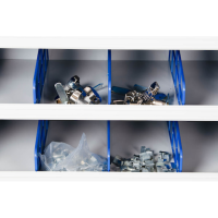 Gürkan Stahlschrank 110666 lichtgrau, blau 12 Fachböden 100,0 x 40,0 x 198,0 cm, aufgebaut, 1 St.