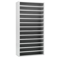 Gürkan Stahlschrank 110666 lichtgrau, blau 12 Fachböden 100,0 x 40,0 x 198,0 cm, aufgebaut, 1 St.