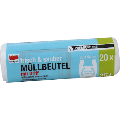 quickpack Müllbeutel frisch & sauber 25,0 l transparent, 20 St.