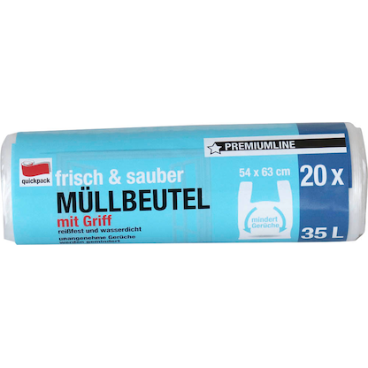 quickpack Müllbeutel frisch & sauber 35,0 l transparent, 20 St.
