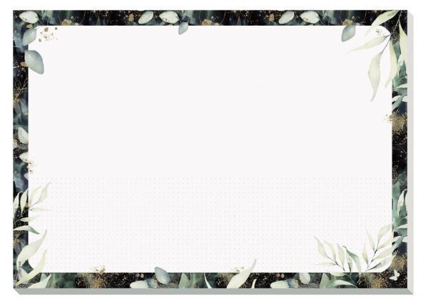 SIGEL Schreibtischunterlage Glamorous Leaves weiß/bunt Papier 42,0 x 29,7 cm, 30 Blatt