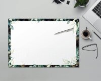SIGEL Schreibtischunterlage Glamorous Leaves weiß/bunt Papier 42,0 x 29,7 cm, 30 Blatt
