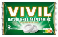 VIVIL® Pfefferminz mit Zucker Bonbons 84,0 g, 3 Rollen