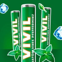 VIVIL® Pfefferminz mit Zucker Bonbons 84,0 g, 3 Rollen