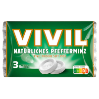 VIVIL® Pfefferminz mit Zucker Bonbons 84,0 g, 3 Rollen