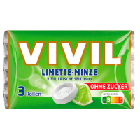 VIVIL® Limette-Minze ohne Zucker Bonbons 84,0 g, 3 Rollen