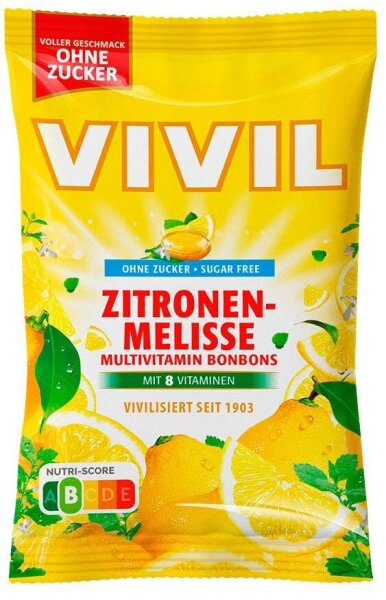 VIVIL® Zitronenmelisse ohne Zucker Bonbons 33 St./ 120,0 g, 1 Pack