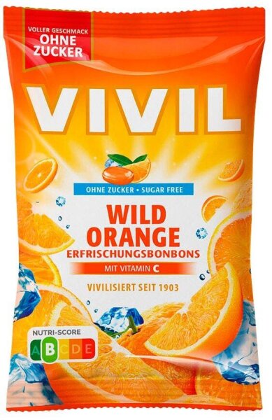 VIVIL® Wild Orange ohne Zucker Bonbons 33 St./ 120,0 g, 1 Pack