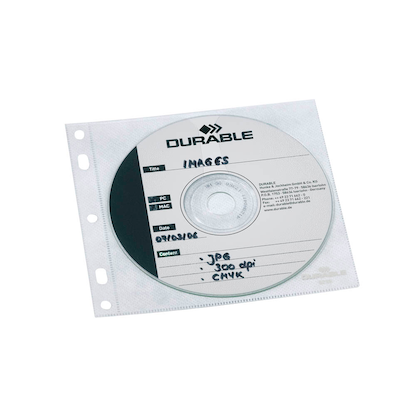 DURABLE 1er CD-/DVD-Hüllen Cover FILE abheftbar transparent, 10 St.