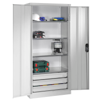 CP Stahlschrank 8921-503 S10128 lichtgrau 4 Fachböden 93,0 x 50,0 x 195,0 cm, aufgebaut, 1 St.