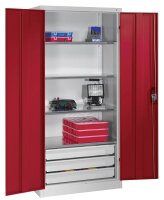 CP Stahlschrank 8921-503 S10133 lichtgrau, rubinrot 4...