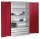 CP Stahlschrank 8931-503 S10428 lichtgrau, rubinrot 4 Fachböden 120,0 x 50,0 x 195,0 cm, aufgebaut, 1 St.