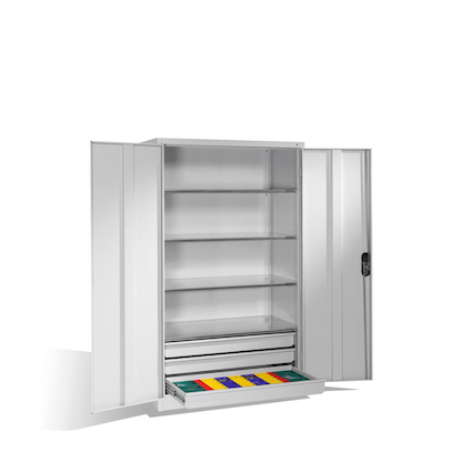 CP Stahlschrank 8932-503 S10238 lichtgrau 4 Fachböden 120,0 x 60,0 x 195,0 cm, aufgebaut, 1 St.