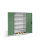 CP Stahlschrank 8932-503 S10244 lichtgrau, rededagrün 4 Fachböden 120,0 x 60,0 x 195,0 cm, aufgebaut, 1 St.
