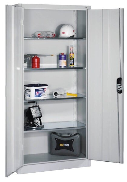 CP Stahlschrank 8920-052 S10202 lichtgrau 4 Fachböden 93,0 x 40,0 x 195,0 cm, aufgebaut, 1 St.