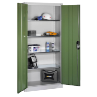 CP Stahlschrank 8920-052 S10204 lichtgrau, rededagrün 4 Fachböden 93,0 x 40,0 x 195,0 cm, aufgebaut, 1 St.