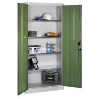 CP Stahlschrank 8920-052 S10204 lichtgrau, rededagrün 4 Fachböden 93,0 x 40,0 x 195,0 cm, aufgebaut, 1 St.