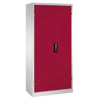 CP Stahlschrank 8920-052 S10206 lichtgrau, rubinrot 4 Fachböden 93,0 x 40,0 x 195,0 cm, aufgebaut, 1 St.