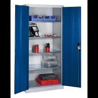 CP Stahlschrank 8921-052 S10246 lichtgrau, enzianblau 4 Fachböden 93,0 x 50,0 x 195,0 cm, aufgebaut, 1 St.