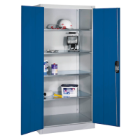 CP Stahlschrank 8922-052 S10161 lichtgrau, enzianblau 4 Fachböden 93,0 x 60,0 x 195,0 cm, aufgebaut, 1 St.
