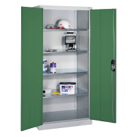 CP Stahlschrank 8922-052 S10163 lichtgrau, rededagrün 4 Fachböden 93,0 x 60,0 x 195,0 cm, aufgebaut, 1 St.