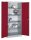 CP Stahlschrank 8922-052 S10164 lichtgrau, rubinrot 4 Fachböden 93,0 x 60,0 x 195,0 cm, aufgebaut, 1 St.