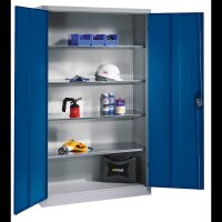 CP Stahlschrank 8931-052 S10280 lichtgrau, enzianblau 4 Fachböden 120,0 x 50,0 x 195,0 cm, aufgebaut, 1 St.