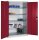CP Stahlschrank 8932-052 S10300 lichtgrau, rubinrot 4 Fachböden 120,0 x 60,0 x 195,0 cm, aufgebaut, 1 St.