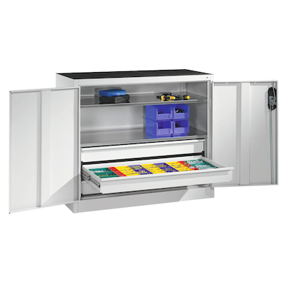CP Stahlschrank 8821-5035 S10072 lichtgrau 2 Fachböden 93,0 x 50,0 x 100,0 cm, aufgebaut, 1 St.
