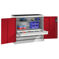 CP Stahlschrank 8821-5035 S10077 lichtgrau, rubinrot 2...