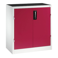 CP Stahlschrank 8821-5035 S10077 lichtgrau, rubinrot 2 Fachböden 93,0 x 50,0 x 100,0 cm, aufgebaut, 1 St.