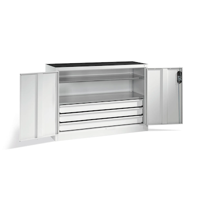 CP Stahlschrank 8831-5035 S10144 lichtgrau 2 Fachböden 120,0 x 50,0 x 100,0 cm, aufgebaut, 1 St.