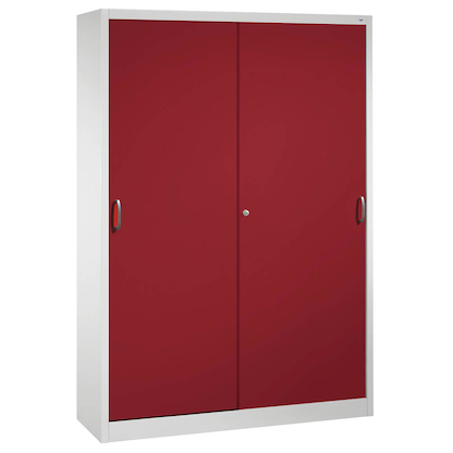 CP Stahlschrank 2149-00 S10053 lichtgrau, rubinrot 8 Fachböden 160,0 x 40,0 x 195,0 cm, aufgebaut, 1 St.
