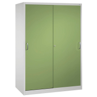 CP Stahlschrank 2169-00 S10098 lichtgrau, rededagrün 4 Fachböden 160,0 x 60,0 x 195,0 cm, aufgebaut, 1 St.