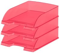 LEITZ Briefablage Plus 52270026 rot-transparent DIN A4, 1...