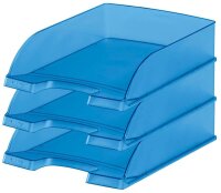 LEITZ Briefablage Plus 52270034 blau-transparent DIN A4,...