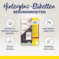 AVERY Zweckform Hinterglasaufkleber L9001-10 weiß 210,0 x 297,0 mm, 10 Blatt