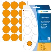 HERMA Klebepunkte 2274 leuchtorange Ø 32,0 mm, 360...