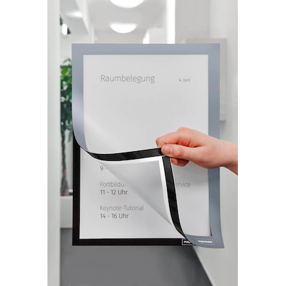 magnetoplan Magnetrahmen selbstklebend Magnetofix  grau A4, 2 St.