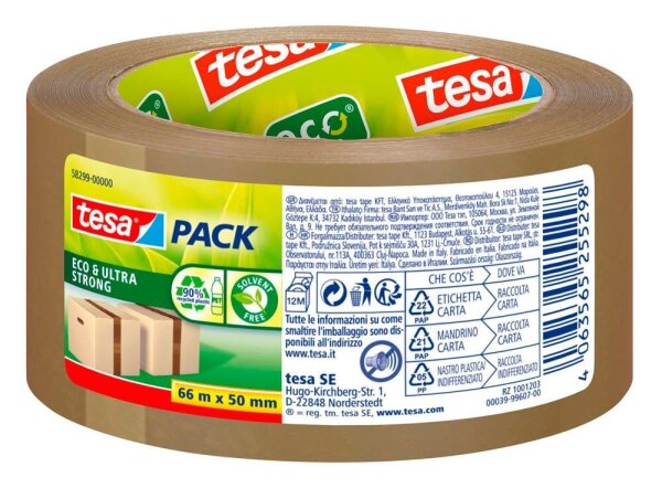 tesa Packband tesapack® Ultra Strong Recycled braun 50,0 mm x 66,0 m 1 Rolle