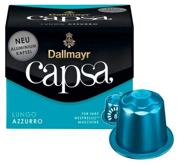 Dallmayr Capsa LUNGO AZZURRO Kaffeekapseln, Arabica- und Robustabohnen 10 St.