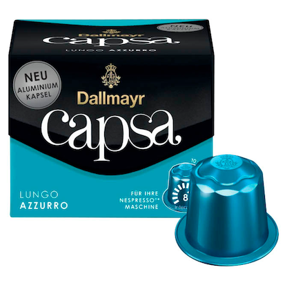 Dallmayr Capsa LUNGO AZZURRO Kaffeekapseln, Arabica- und Robustabohnen 10 St.