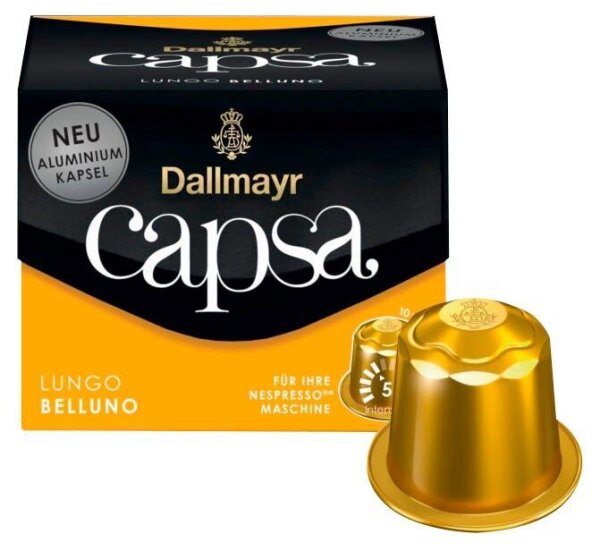 Dallmayr Capsa LUNGO BELLUNO Kaffeekapseln, Arabicabohnen mild, 10 St.