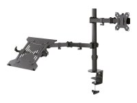 Neomounts Laptop-Monitor-Halterung FPMA-D550NOTEBOOK schwarz für 1 Monitor und 1 Notebook, Tischklemme, Tischbohrung