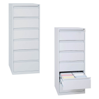 Gürkan Karteischrank lichtgrau 6 Schubladen 53,0 x 62,0 x 132,0 cm, 1 St.