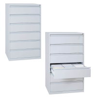 Gürkan Karteischrank lichtgrau 6 Schubladen 76,0 x 62,0 x 132,0 cm, 1 St.