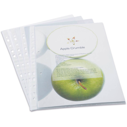 RAPESCO® Prospekthüllen DIN A4 transparent genarbt 0,06 mm, 100 St.