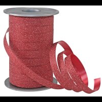 PRÄSENT Geschenkband POLY GLITTER Glitter rot 10,0...