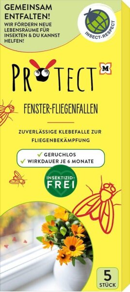 PROTECT Fliegenfalle Fenster transparent, 5 St.